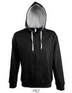 Contrasted Zipped Hooded Jacket Soul Men Black / Grey Melange