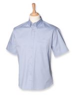 Men`s Short Sleeved Pinpoint Oxford Shirt Light Blue
