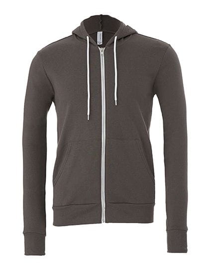 Unisex Zip-Up Poly-Cotton Fleece Hoodie Asphalt (Solid)