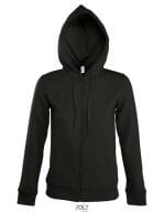 Women Hooded Zipped Jacket Seven Black