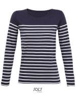 Women´s Long Sleeve Striped T-Shirt Matelot French Navy / White