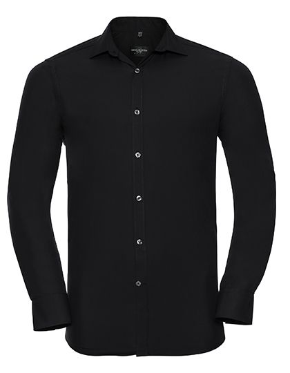 Men`s Long Sleeve Fitted Ultimate Stretch Shirt Black