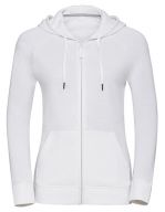 Ladies` HD Zipped Hood Sweat White