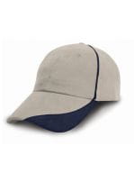 Heavy Brushed Cotton Cap with Scallop Peak and Contrast Trim Putty / Navy