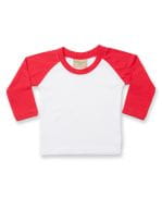 Long Sleeved Baseball T Shirt White / Red