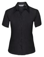 Ladies` Short Sleeve Tailored Ultimate Non-Iron Shirt Black