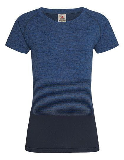 Seamless Raglan Flow T-Shirt Women Blue Transition