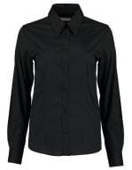 Women`s Tailored Fit Bar Shirt Long Sleeve Black