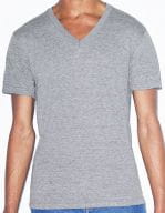 Unisex Tri-Blend Short Sleeve V-Neck T-Shirt Athletic Grey