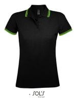 Women Polo Shirt Pasadena Black / Lime