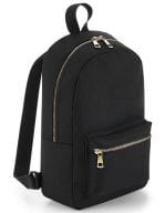 Metallic Zip Mini Backpack Black / Gold