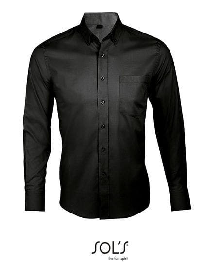 Long Sleeve Shirt Business Men Black